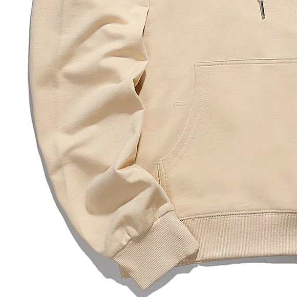 Casual Apricot Men Japanese Letter & Tree Print Hoodie - Picture 7 of 7